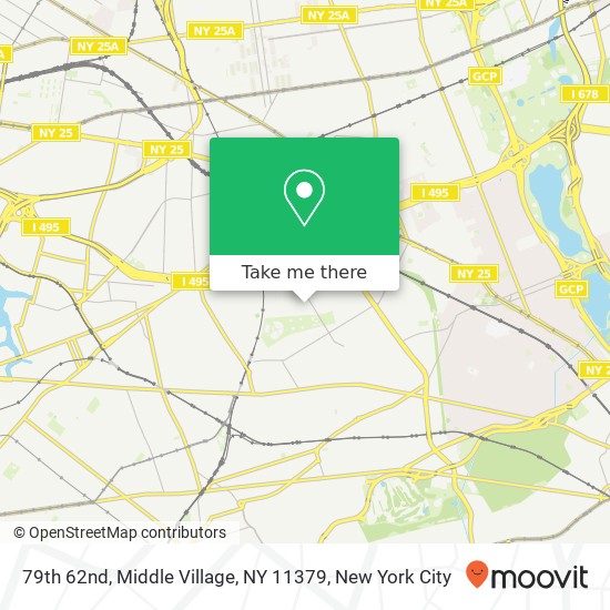 Mapa de 79th 62nd, Middle Village, NY 11379