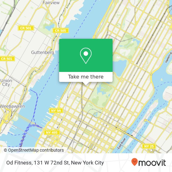 Mapa de Od Fitness, 131 W 72nd St