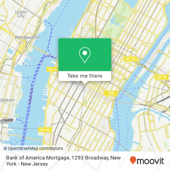 Bank of America Mortgage, 1293 Broadway map