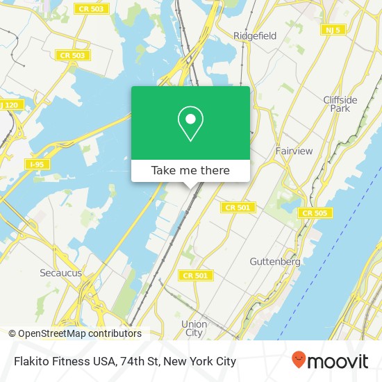 Mapa de Flakito Fitness USA, 74th St