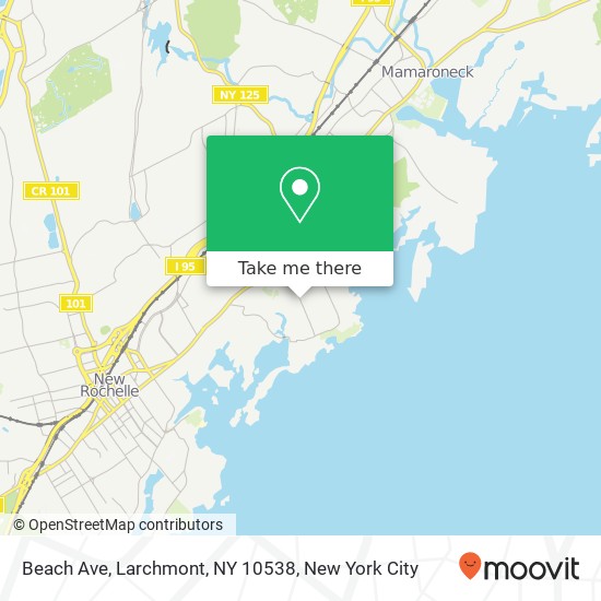 Beach Ave, Larchmont, NY 10538 map