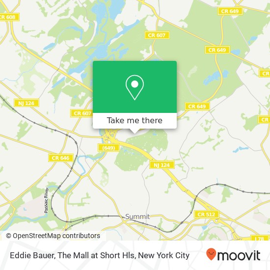 Mapa de Eddie Bauer, The Mall at Short Hls