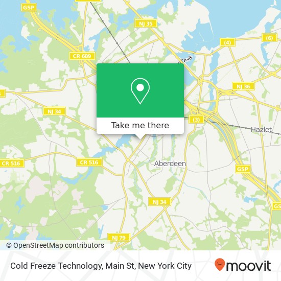 Mapa de Cold Freeze Technology, Main St