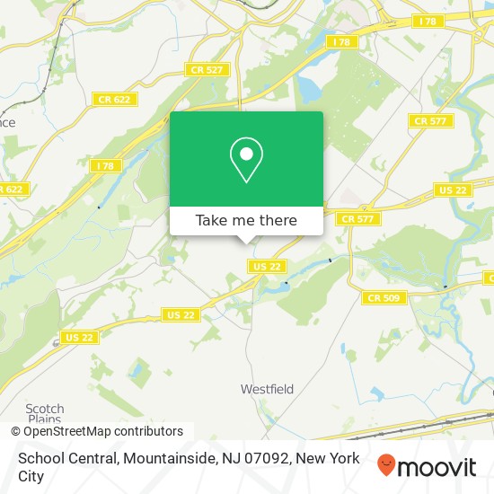 Mapa de School Central, Mountainside, NJ 07092