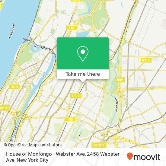 Mapa de House of Monfongo - Webster Ave, 2458 Webster Ave
