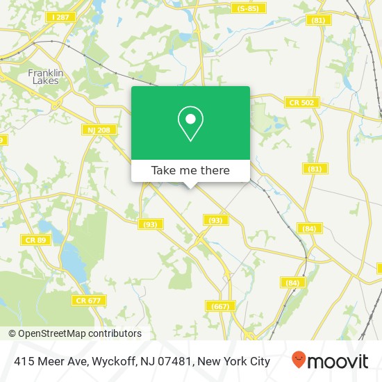 Mapa de 415 Meer Ave, Wyckoff, NJ 07481