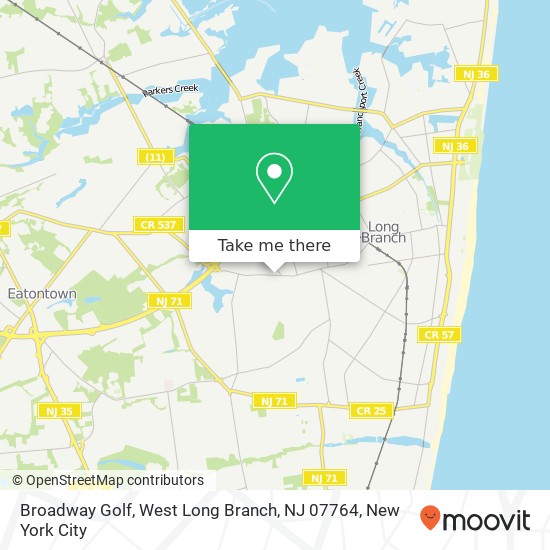 Mapa de Broadway Golf, West Long Branch, NJ 07764