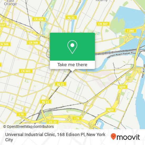Mapa de Universal Industrial Clinic, 168 Edison Pl