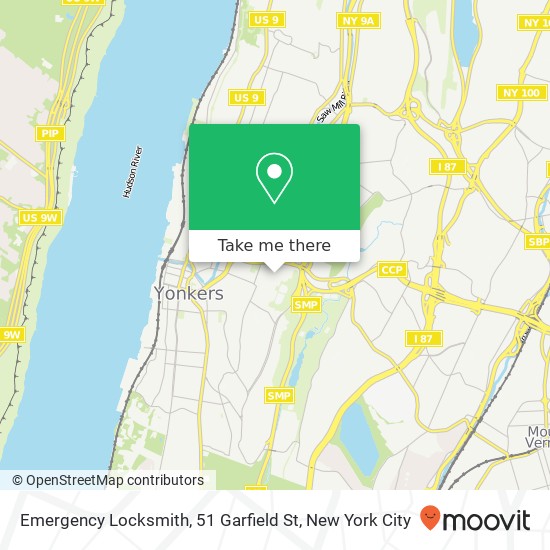 Mapa de Emergency Locksmith, 51 Garfield St