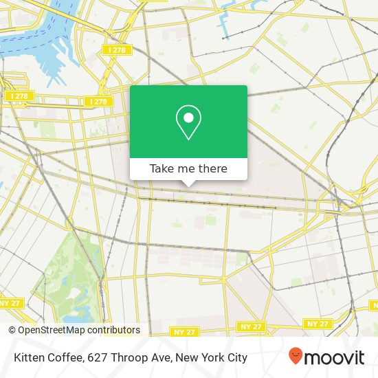 Mapa de Kitten Coffee, 627 Throop Ave