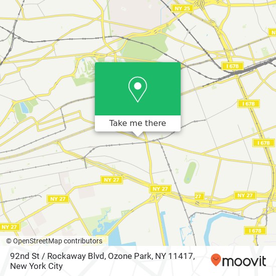 Mapa de 92nd St / Rockaway Blvd, Ozone Park, NY 11417