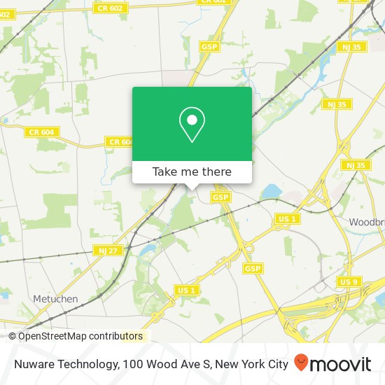 Mapa de Nuware Technology, 100 Wood Ave S