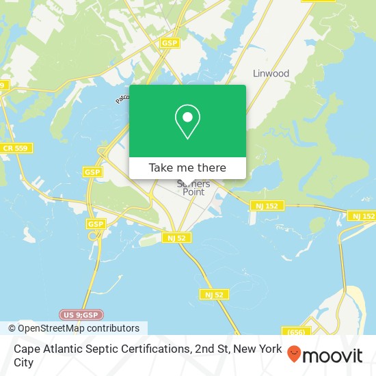 Cape Atlantic Septic Certifications, 2nd St map