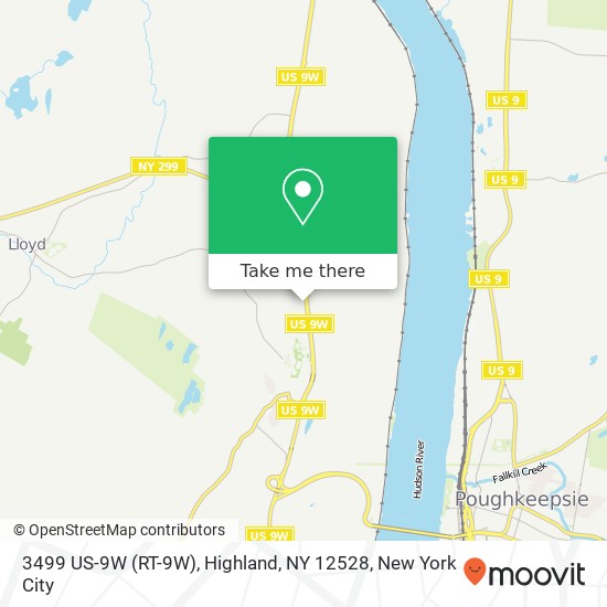 Mapa de 3499 US-9W (RT-9W), Highland, NY 12528