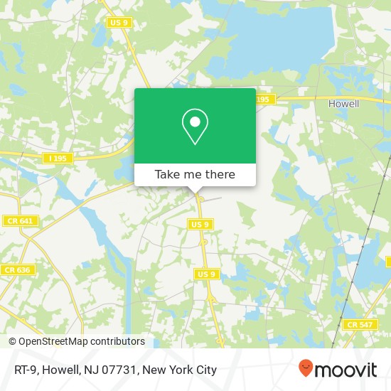 Mapa de RT-9, Howell, NJ 07731