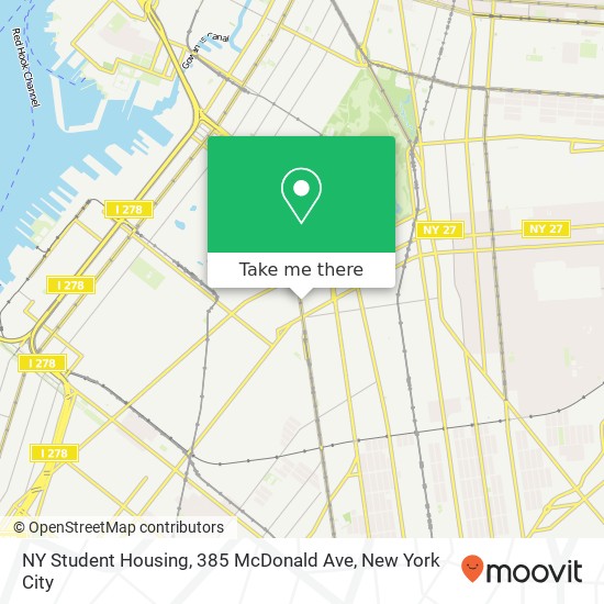 NY Student Housing, 385 McDonald Ave map