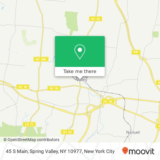 Mapa de 45 S Main, Spring Valley, NY 10977