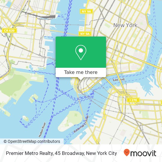 Premier Metro Realty, 45 Broadway map