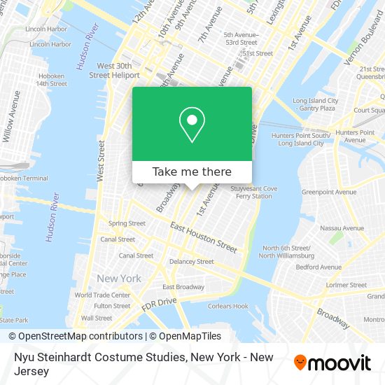 Nyu Steinhardt Costume Studies map