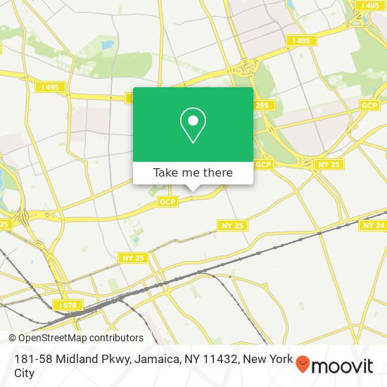 Mapa de 181-58 Midland Pkwy, Jamaica, NY 11432