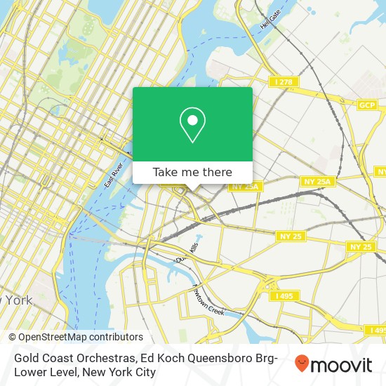 Gold Coast Orchestras, Ed Koch Queensboro Brg-Lower Level map