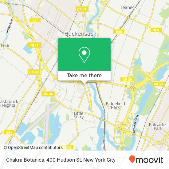 Mapa de Chakra Botanica, 400 Hudson St