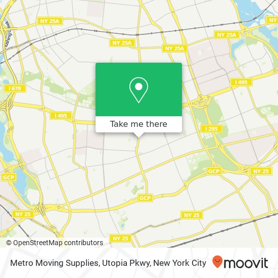 Mapa de Metro Moving Supplies, Utopia Pkwy