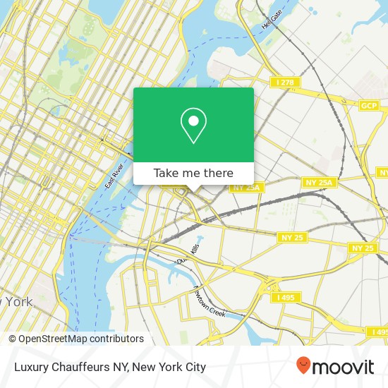 Luxury Chauffeurs NY map