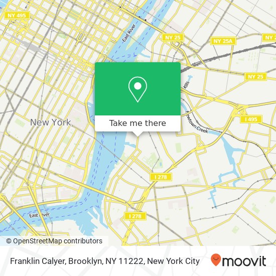 Mapa de Franklin Calyer, Brooklyn, NY 11222