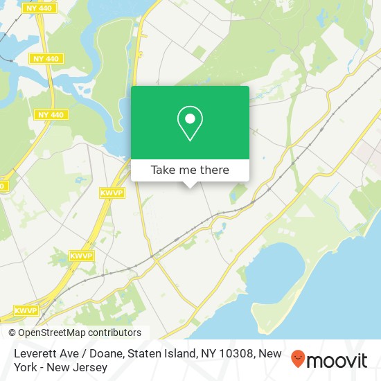 Mapa de Leverett Ave / Doane, Staten Island, NY 10308