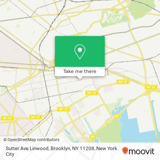 Mapa de Sutter Ave Linwood, Brooklyn, NY 11208