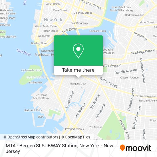 Mapa de MTA - Bergen St SUBWAY Station