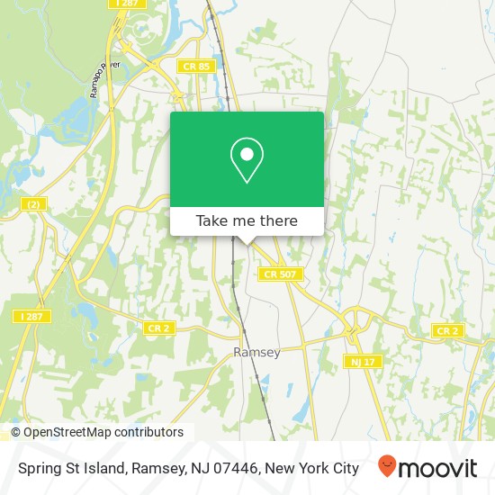 Mapa de Spring St Island, Ramsey, NJ 07446