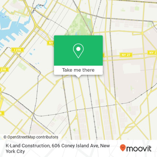 Mapa de K-Land Construction, 606 Coney Island Ave