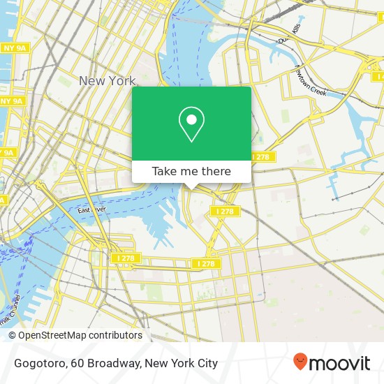 Gogotoro, 60 Broadway map