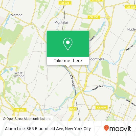 Mapa de Alarm Line, 855 Bloomfield Ave