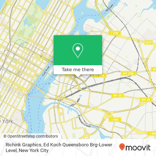 Mapa de Richink Graphics, Ed Koch Queensboro Brg-Lower Level