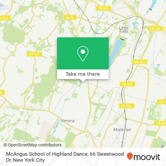 Mapa de McAngus School of Highland Dance, 66 Sweetwood Dr