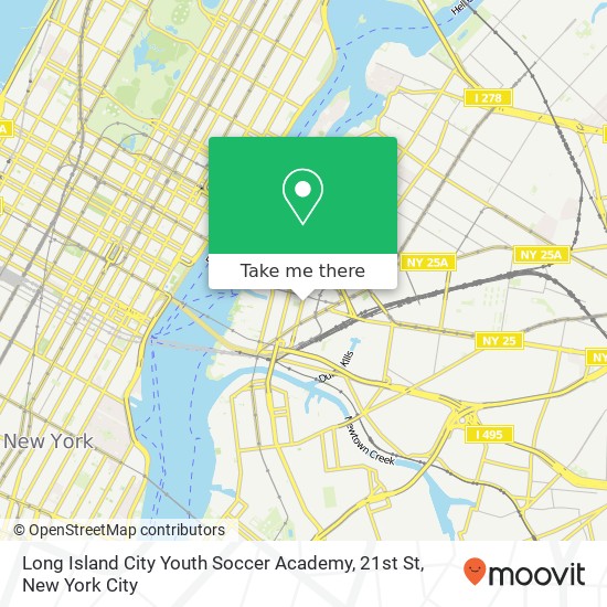 Long Island City Youth Soccer Academy, 21st St map