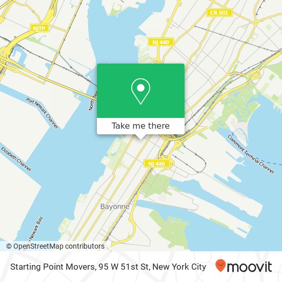 Mapa de Starting Point Movers, 95 W 51st St