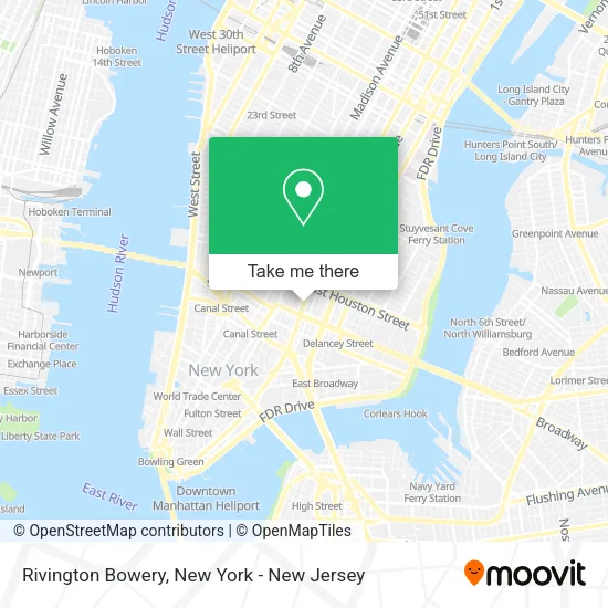 Rivington Bowery map