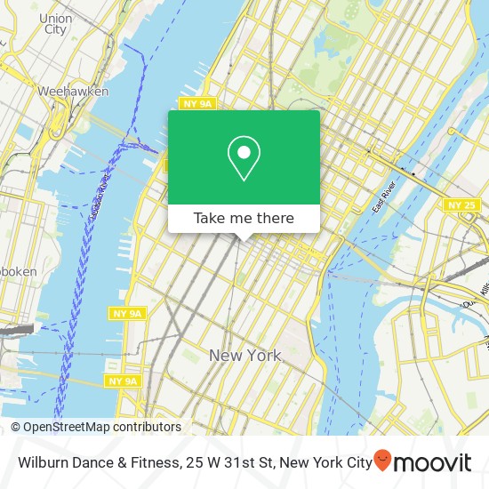 Mapa de Wilburn Dance & Fitness, 25 W 31st St