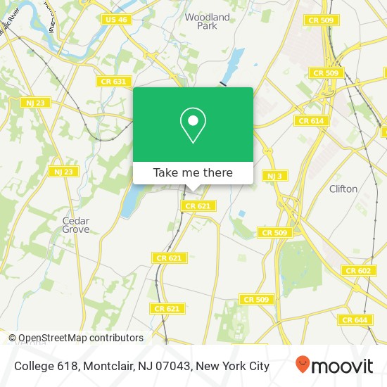 Mapa de College 618, Montclair, NJ 07043