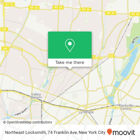 Mapa de Northeast Locksmith, 74 Franklin Ave