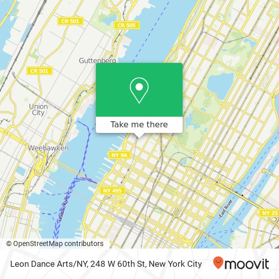 Mapa de Leon Dance Arts / NY, 248 W 60th St