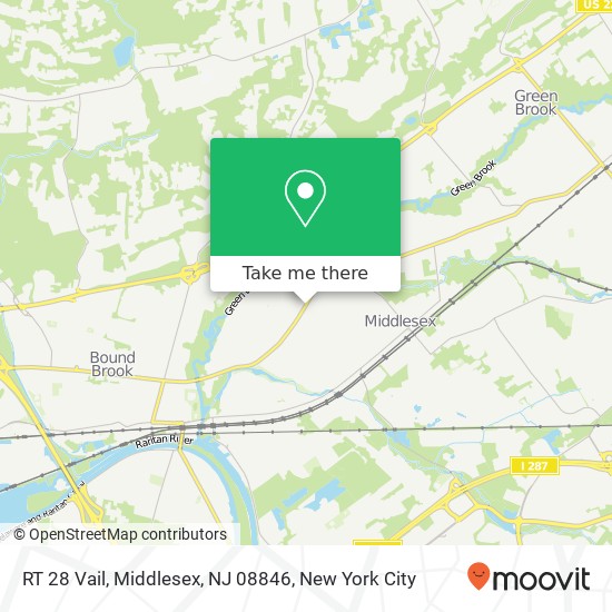 Mapa de RT 28 Vail, Middlesex, NJ 08846