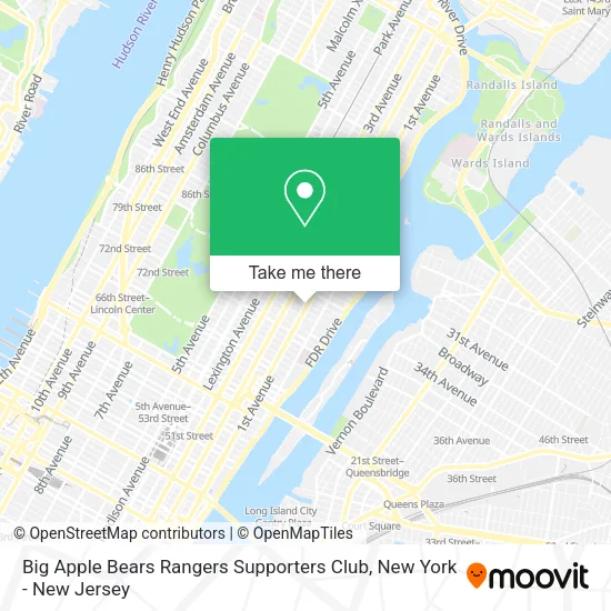 Big Apple Bears Rangers Supporters Club map