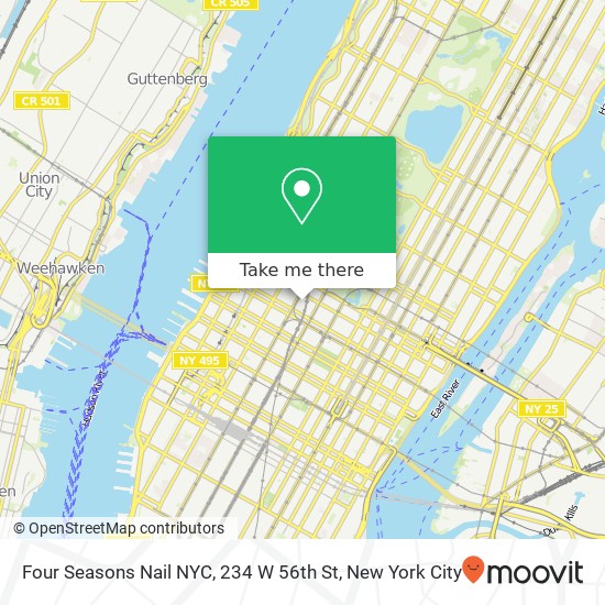 Four Seasons Nail NYC, 234 W 56th St map