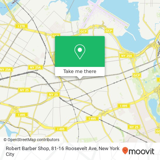 Mapa de Robert Barber Shop, 81-16 Roosevelt Ave