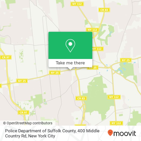 Mapa de Police Department of Suffolk County, 400 Middle Country Rd